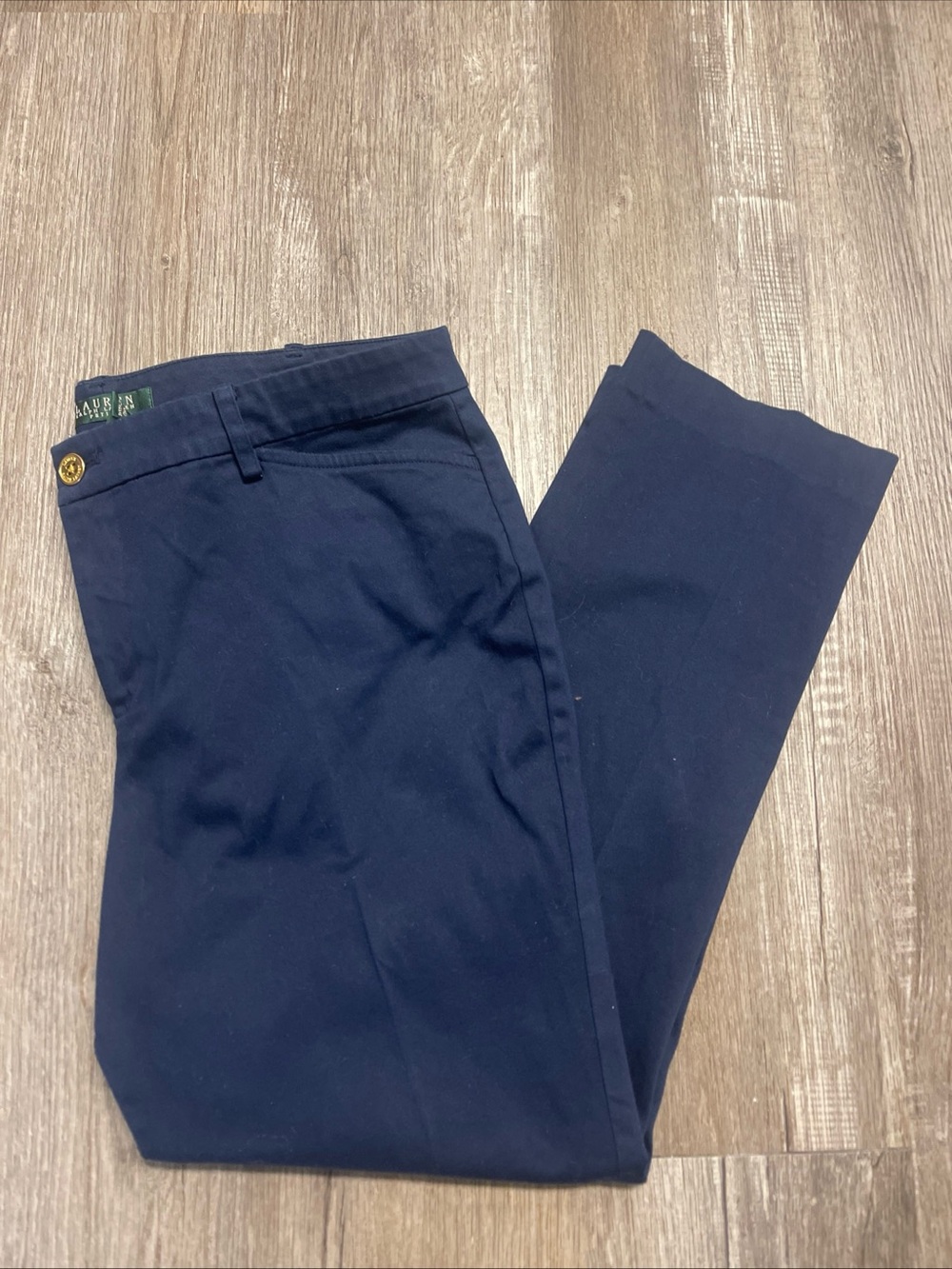 Lauren Ralph Lauren Petite Navy Blue Straight Leg Dress Pants Size 14P